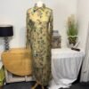 GREEN FLORAL BUTTON THRU WOVEN MIDI DRESS SIZE L