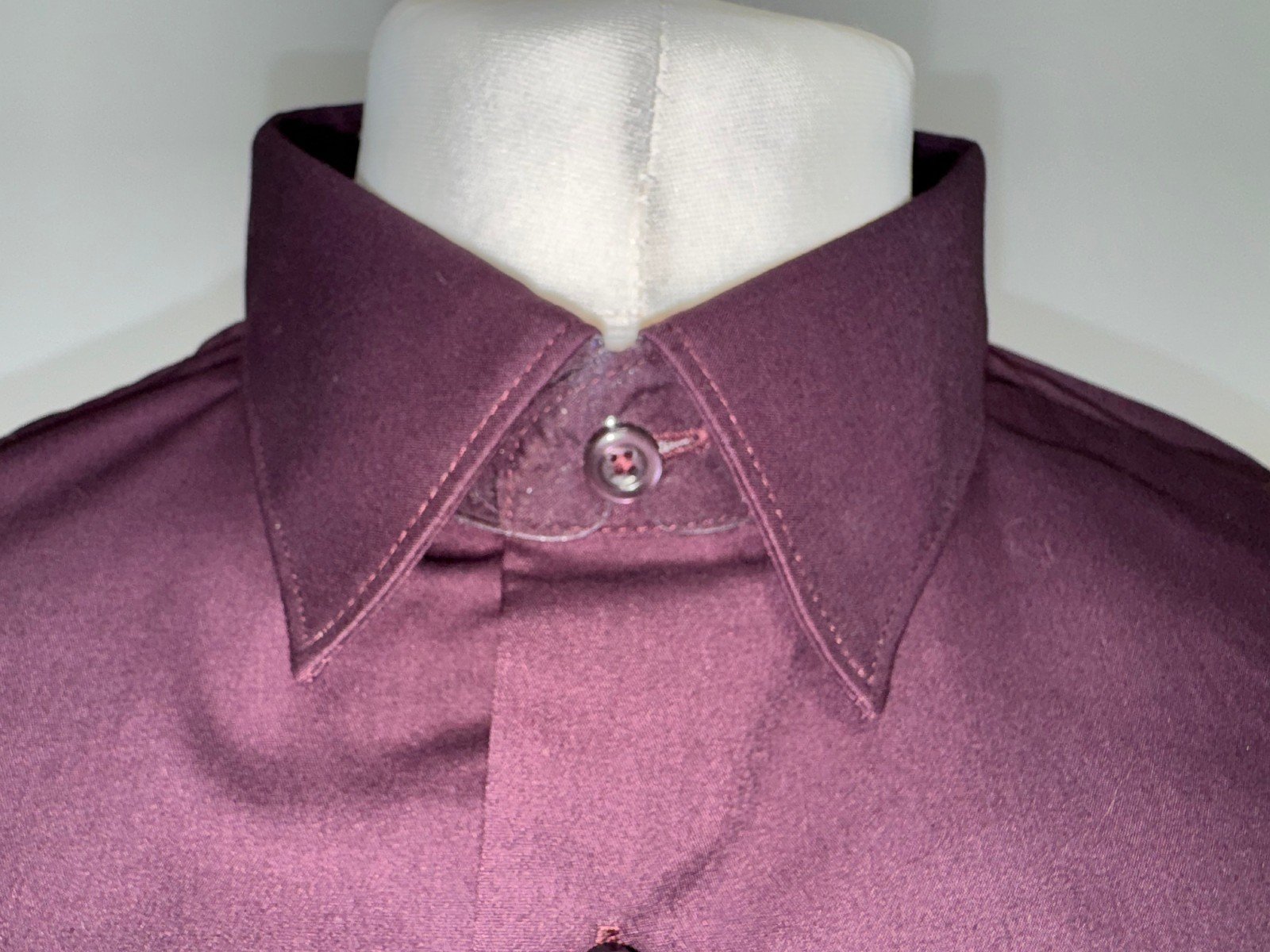 George Deep Purple Regular Fit Long Sleeve Shirt Neck 18