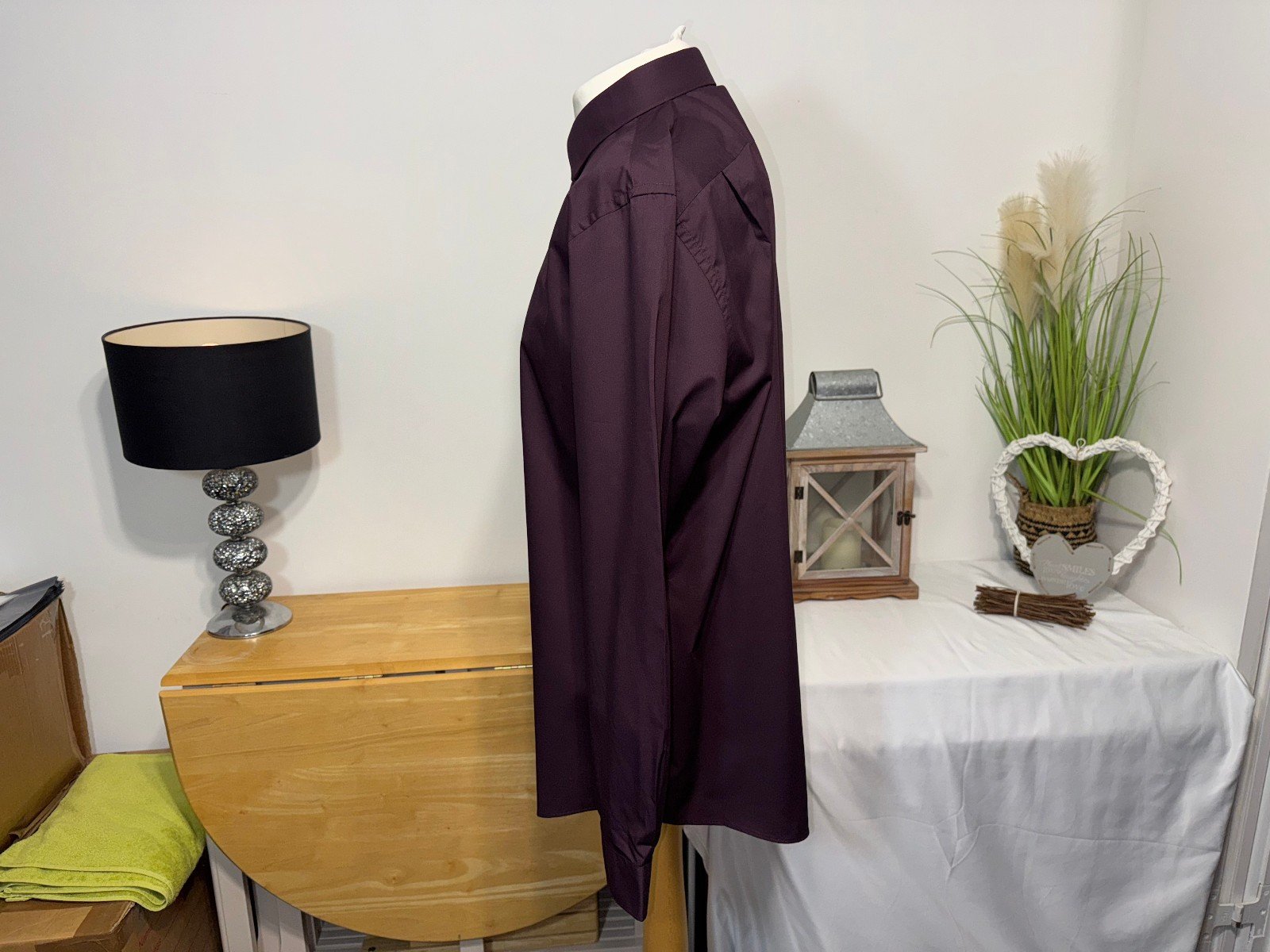 George Deep Purple Regular Fit Long Sleeve Shirt Neck 18