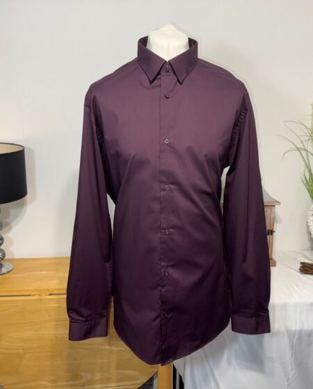 George Deep Purple Regular Fit Long Sleeve Shirt Neck 18