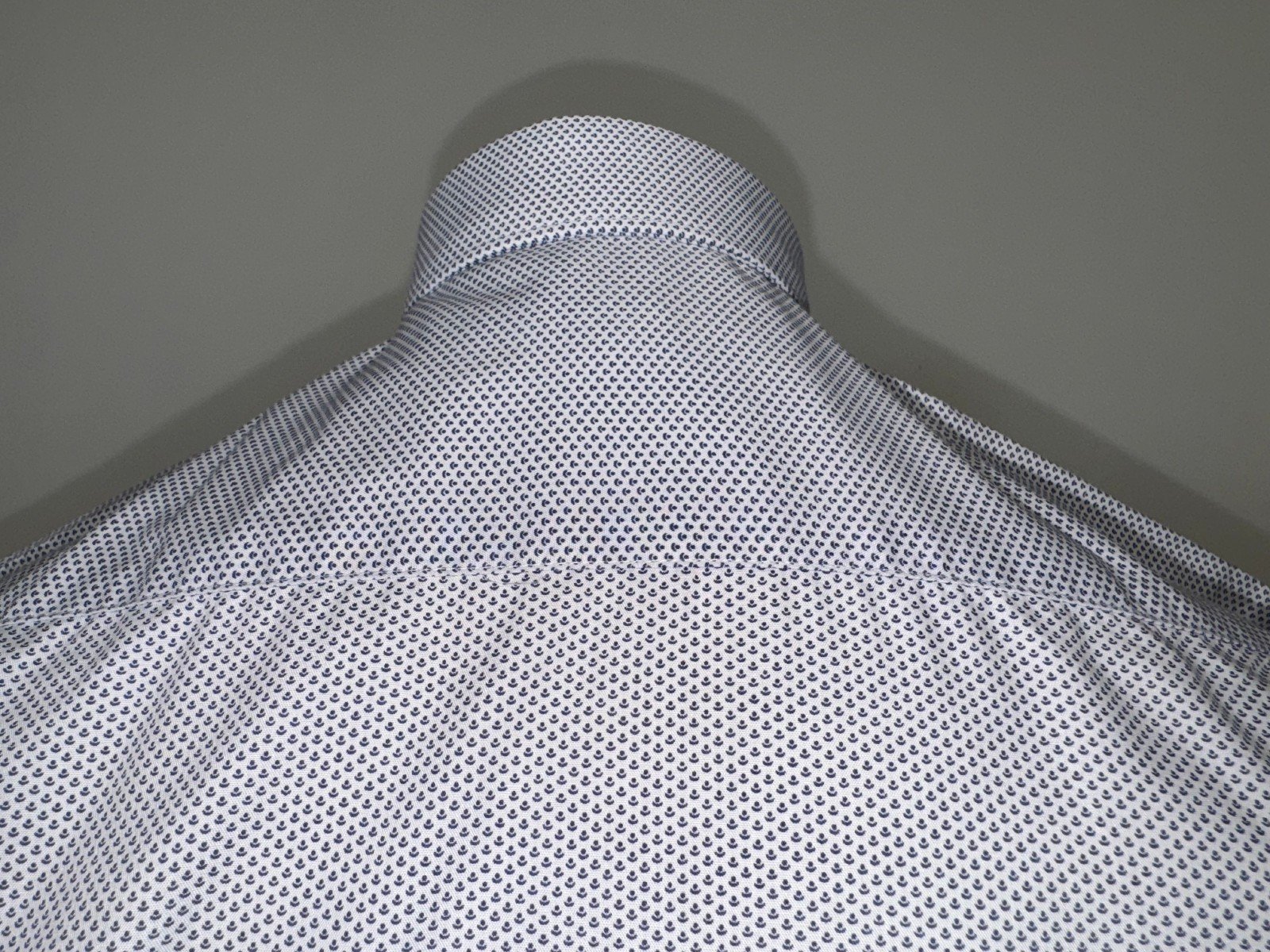 George White Print Regular Fit Short Sleeve Shirt Neck 15.5