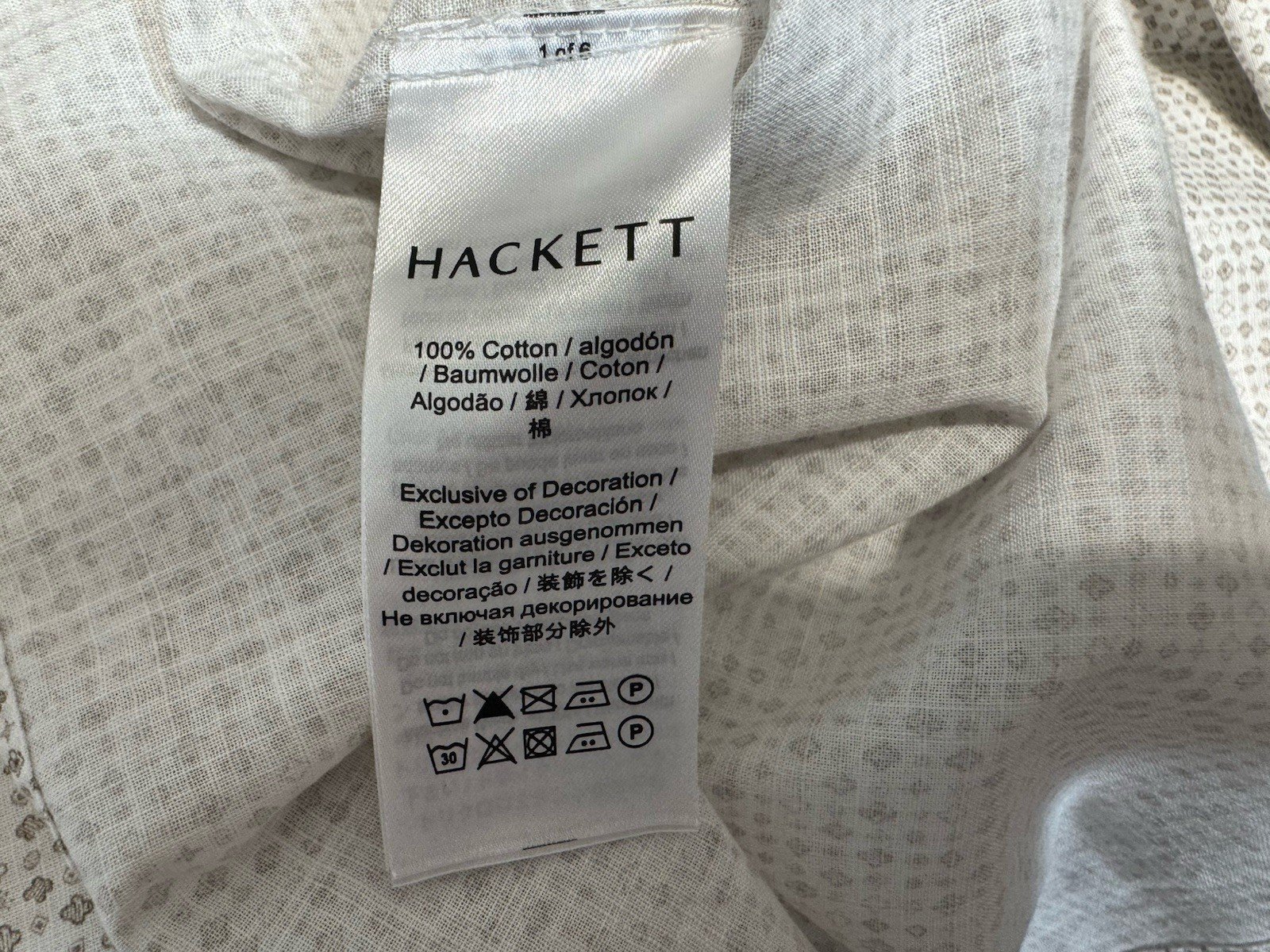 Hackett Print Slim Fit Button Down Collar Logo Cuff Size M