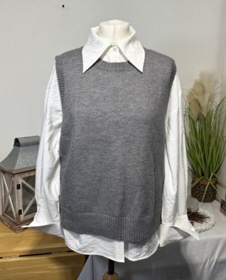Heather Grey Knit Tank Top Size L/XL