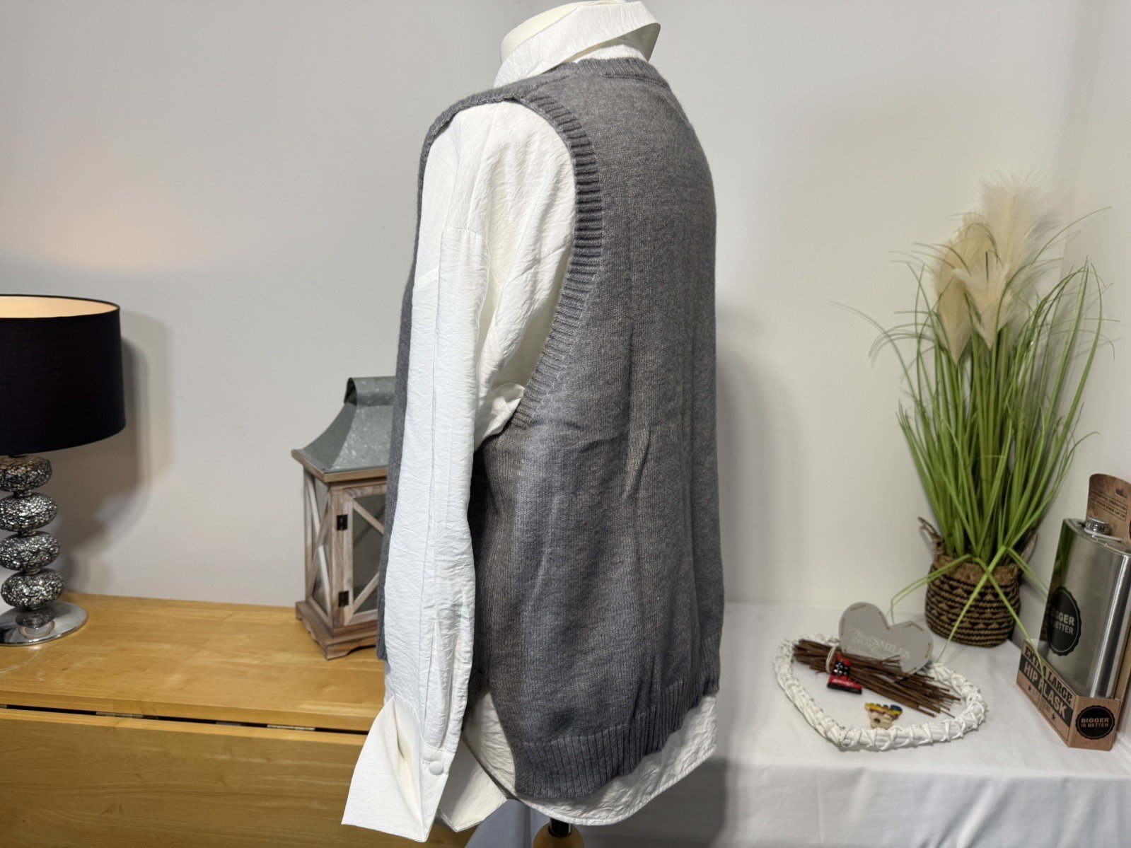 Heather Grey Knit Tank Top Size L/XL