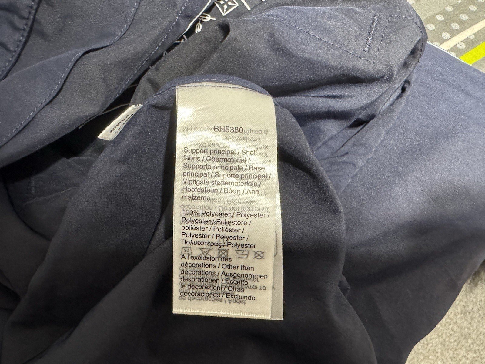 Lacoste Navy Arm Stripe Logo Hooded Pockets Full Zip Top Size L/XL