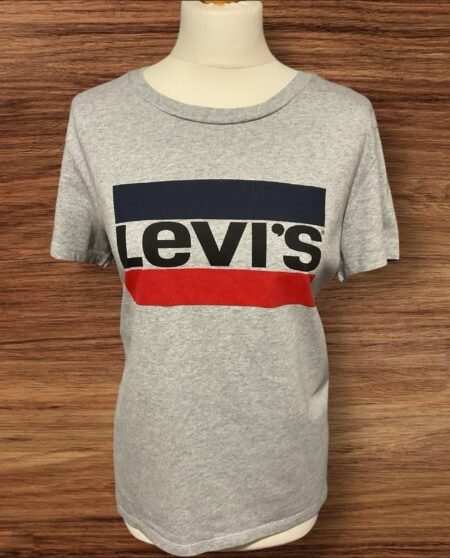 Levi’s Mark Grey Short Sleeved T Shirt With Front Motif Size L