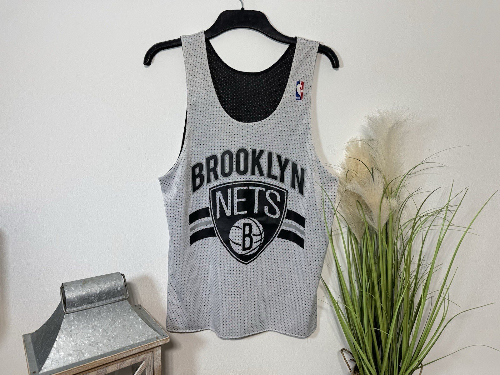 NBA Black Graphic Reversible Durable Ripstop Nylon Vest Size S
