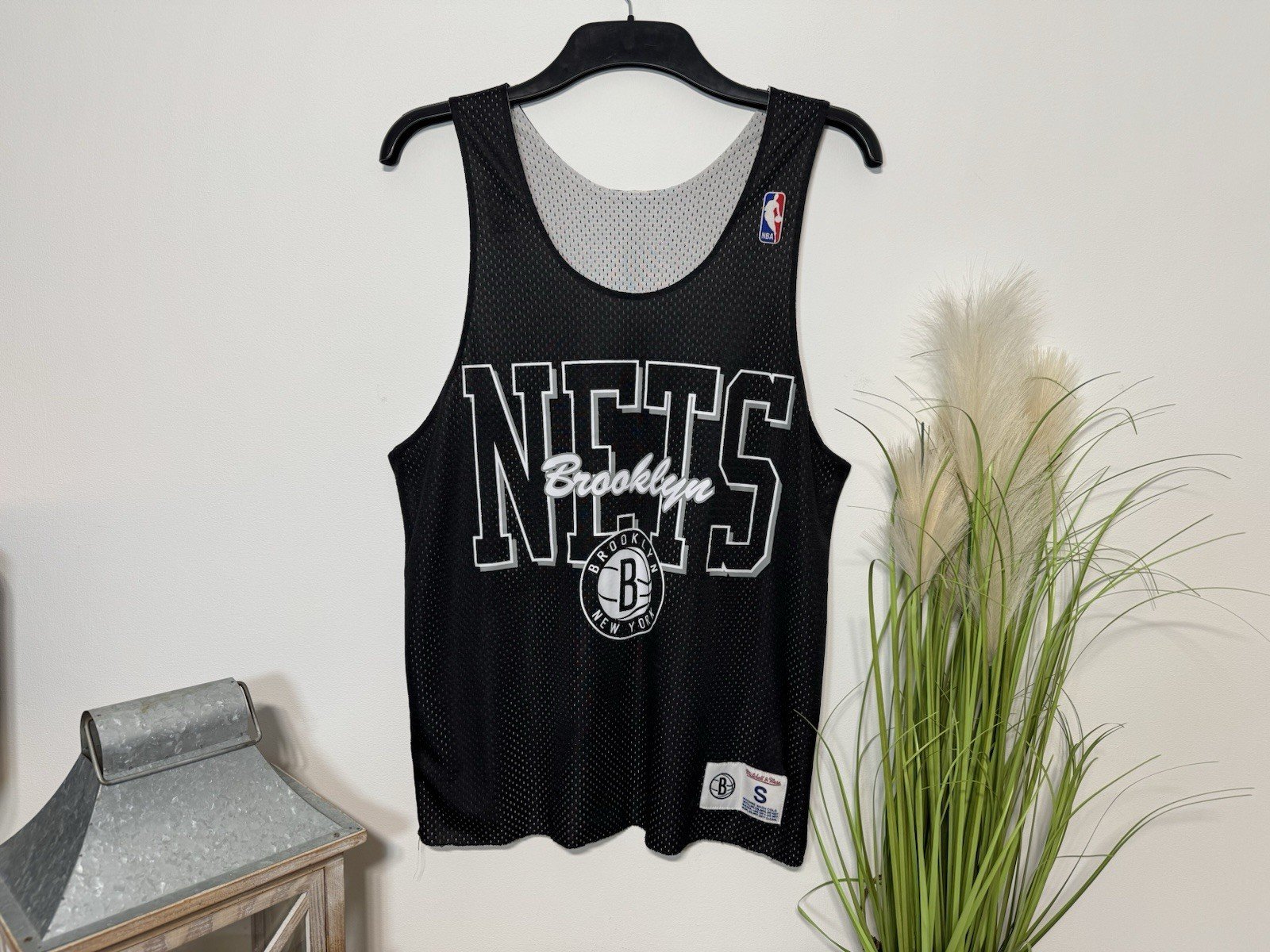 NBA Black Graphic Reversible Durable Ripstop Nylon Vest Size S