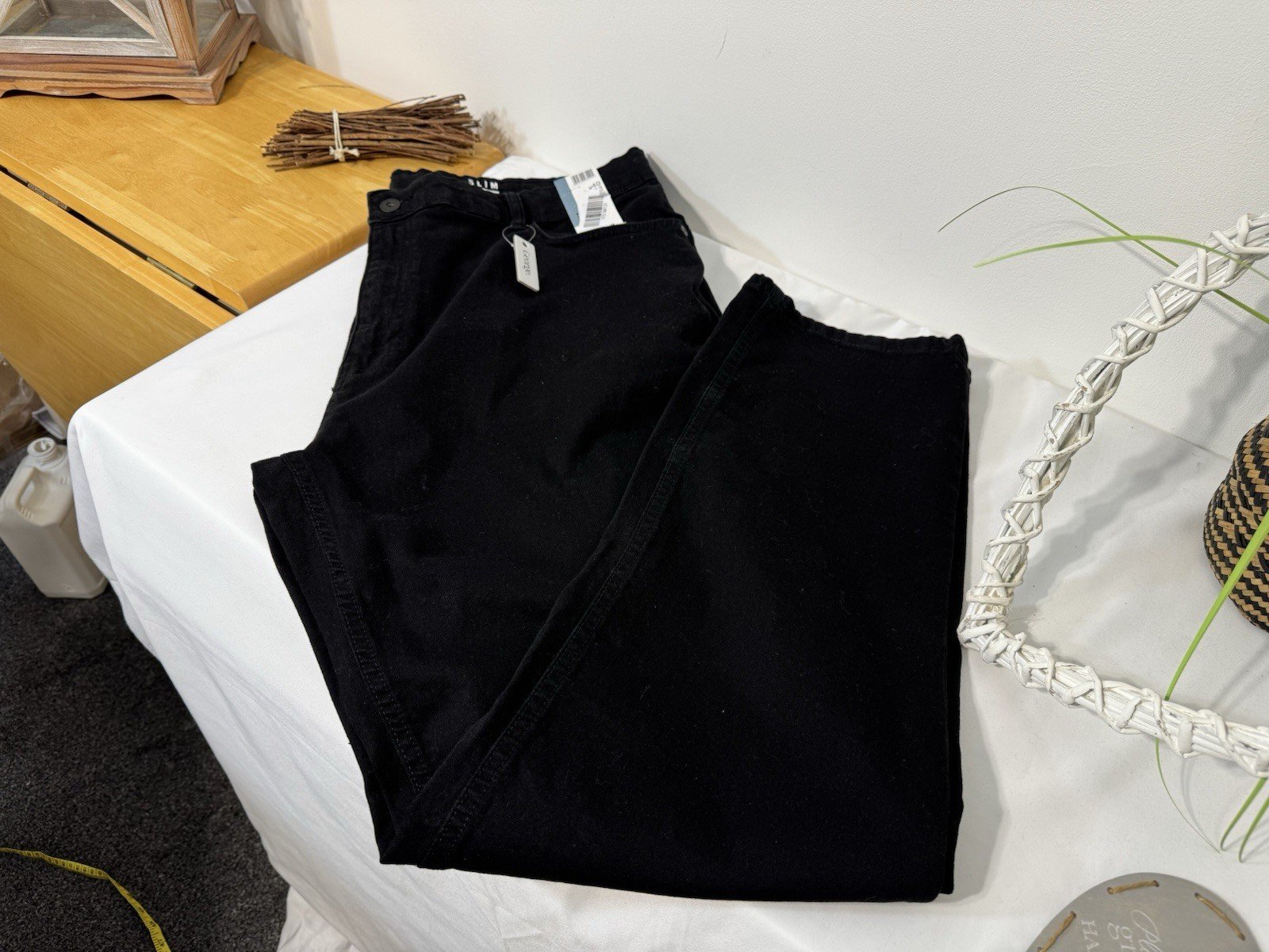 NEW Black Denim Stretch Slim Fit Jeans W40 L32