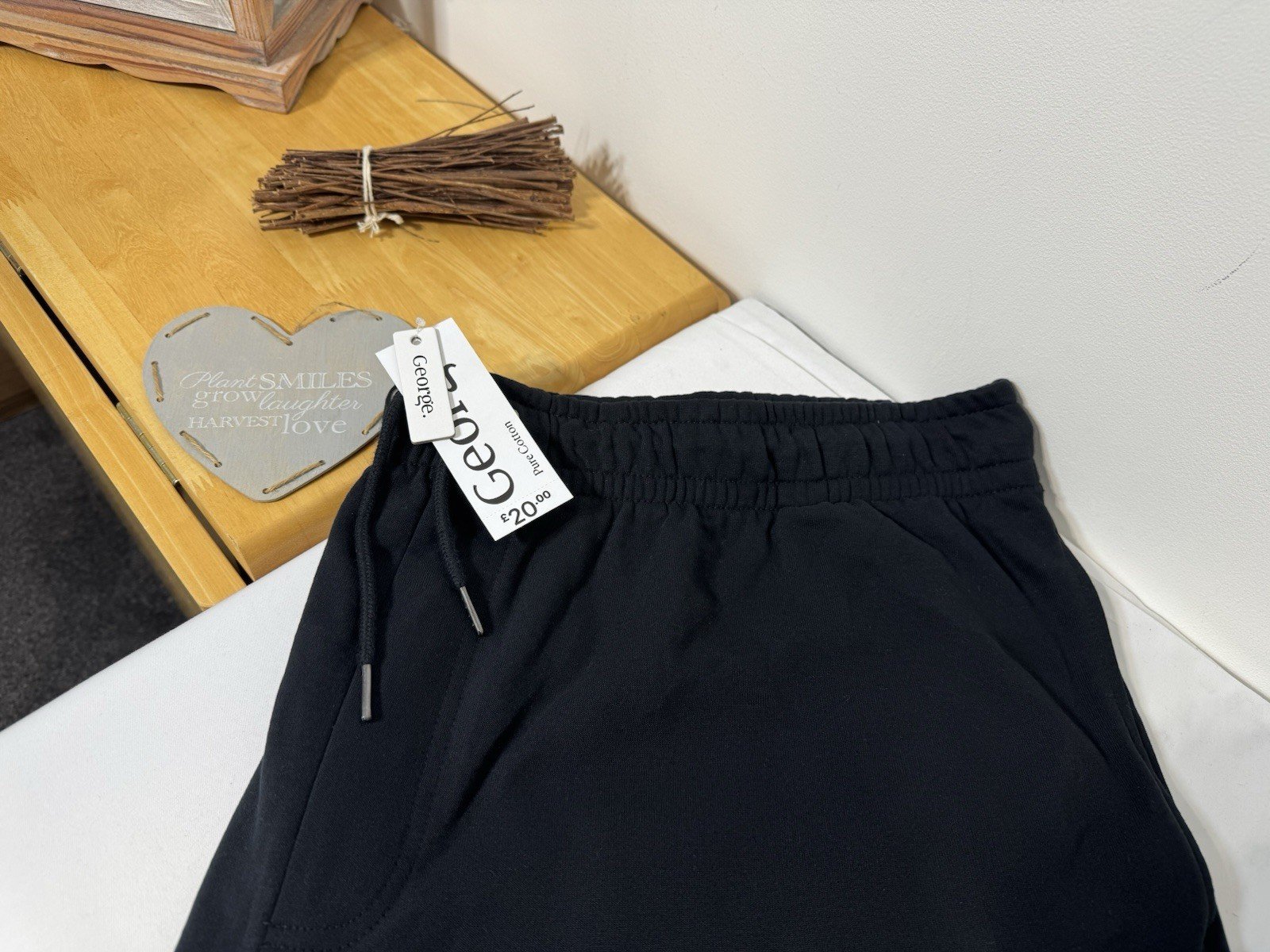 NEW Black Elasticated Waist Sweat Shorts Size 4XL