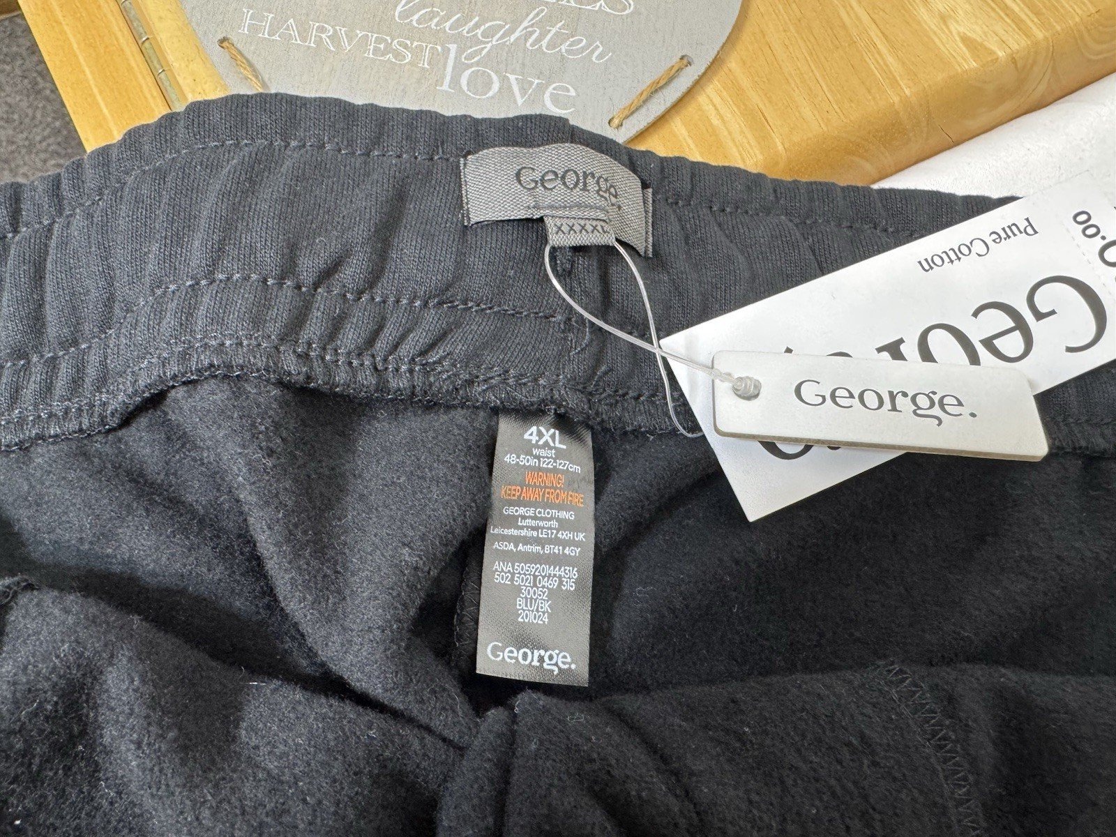 NEW Black Elasticated Waist Sweat Shorts Size 4XL