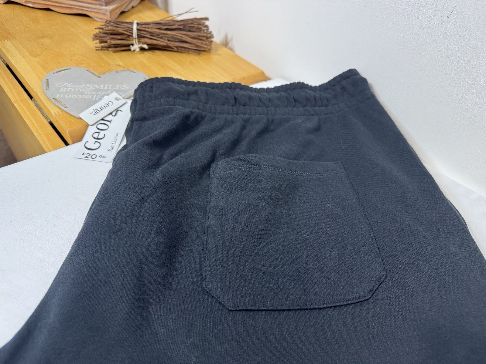 NEW Black Elasticated Waist Sweat Shorts Size 4XL