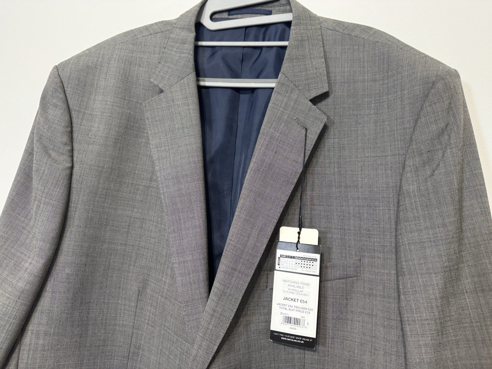 NEW Taylor & Wright Grey Suit Jacket Size 50R