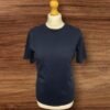 Navy Blue Short Sleeve T Shirt Crew  Neck 100% Cotton Size 10