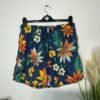 Navy Floral Mesh Lined Swim Shorts Size L