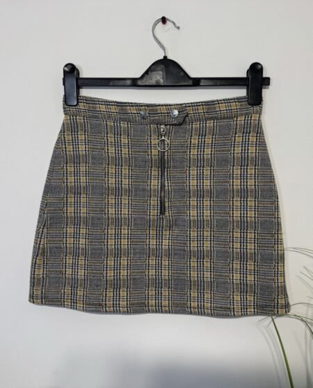 New Look Check Mini Skirt Size 8