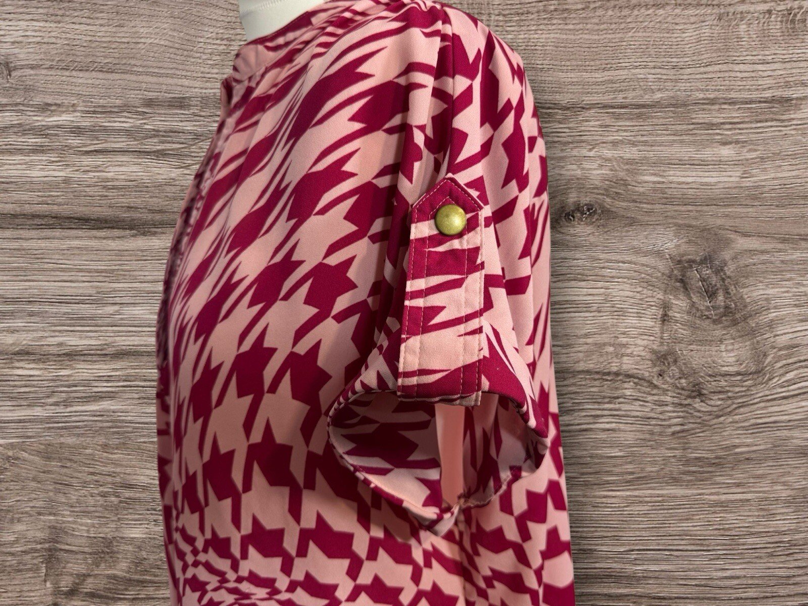 Next Tunic Buttoned Shoulder Flaps V-neck Stand Up Collar Size 14