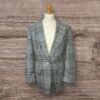 Primark Check Lined Blazer Shoulder Pads Feature Flap Pockets Size 16