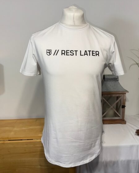 RISE WHITE GRAPHIC SLIM FIT SHORT SLEEVE T-SHIRT SIZE L