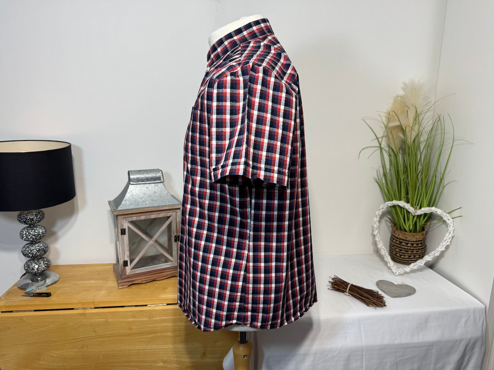 Red herring Cotton Check Short Sleeve Shirt Size L