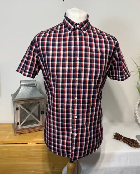 Red herring Cotton Check Short Sleeve Shirt Size L
