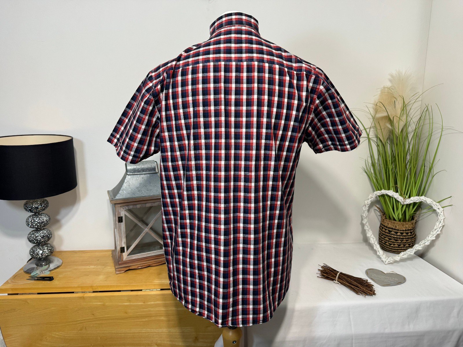Red herring Cotton Check Short Sleeve Shirt Size L