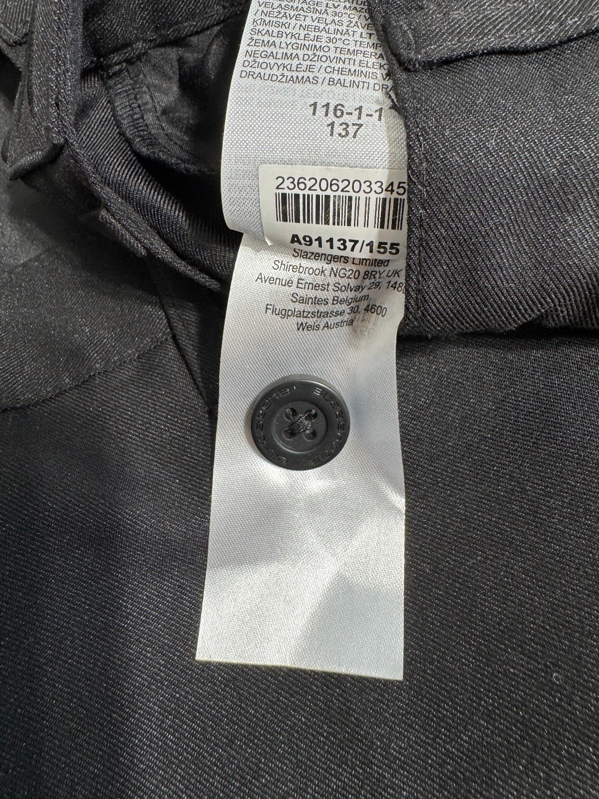 SLAZENGER STRAIGHT LEG CHINO TROUSERS WITH LOGO W34 L31