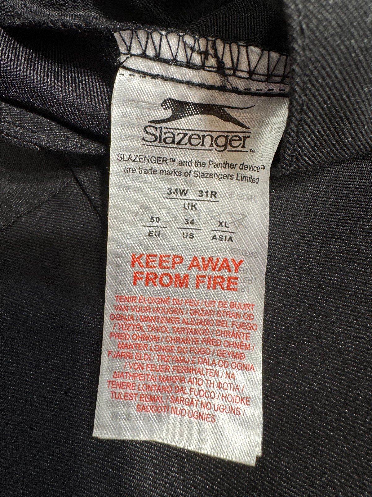 SLAZENGER STRAIGHT LEG CHINO TROUSERS WITH LOGO W34 L31