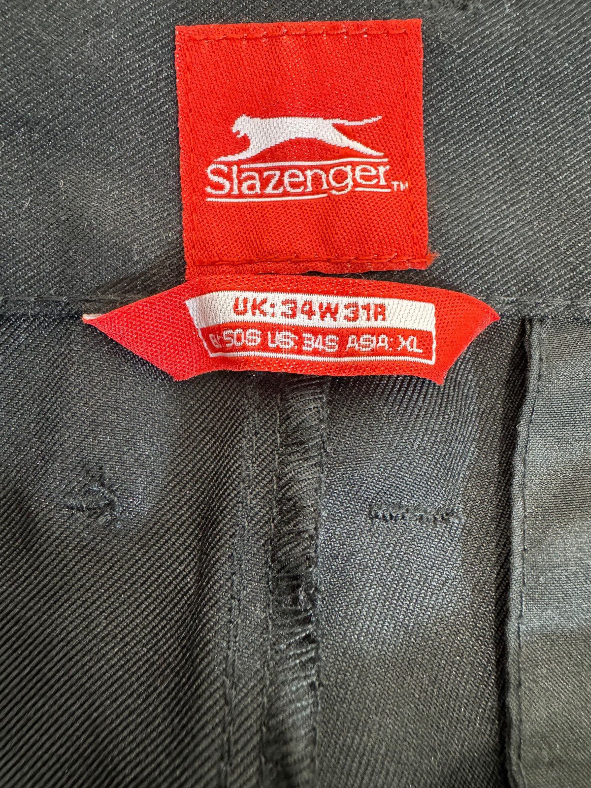 SLAZENGER STRAIGHT LEG CHINO TROUSERS WITH LOGO W34 L31