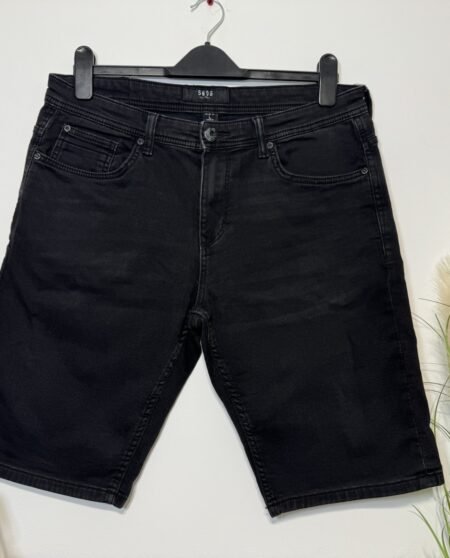 SMOG Black Stretch Denim Shorts W36