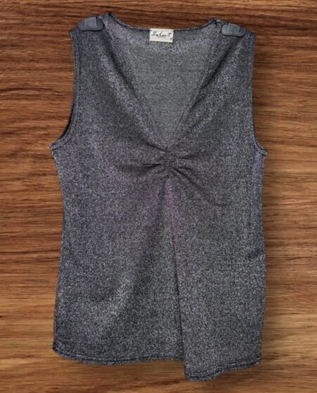 Select V-neck Glitter Top Ruched Bust  Sleeveless Size 10