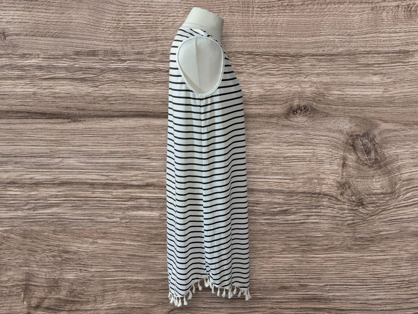 Shein Curve Beach Dress Black White Stripe Size XL