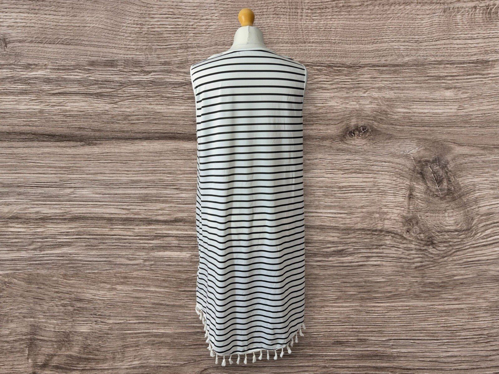 Shein Curve Beach Dress Black White Stripe Size XL