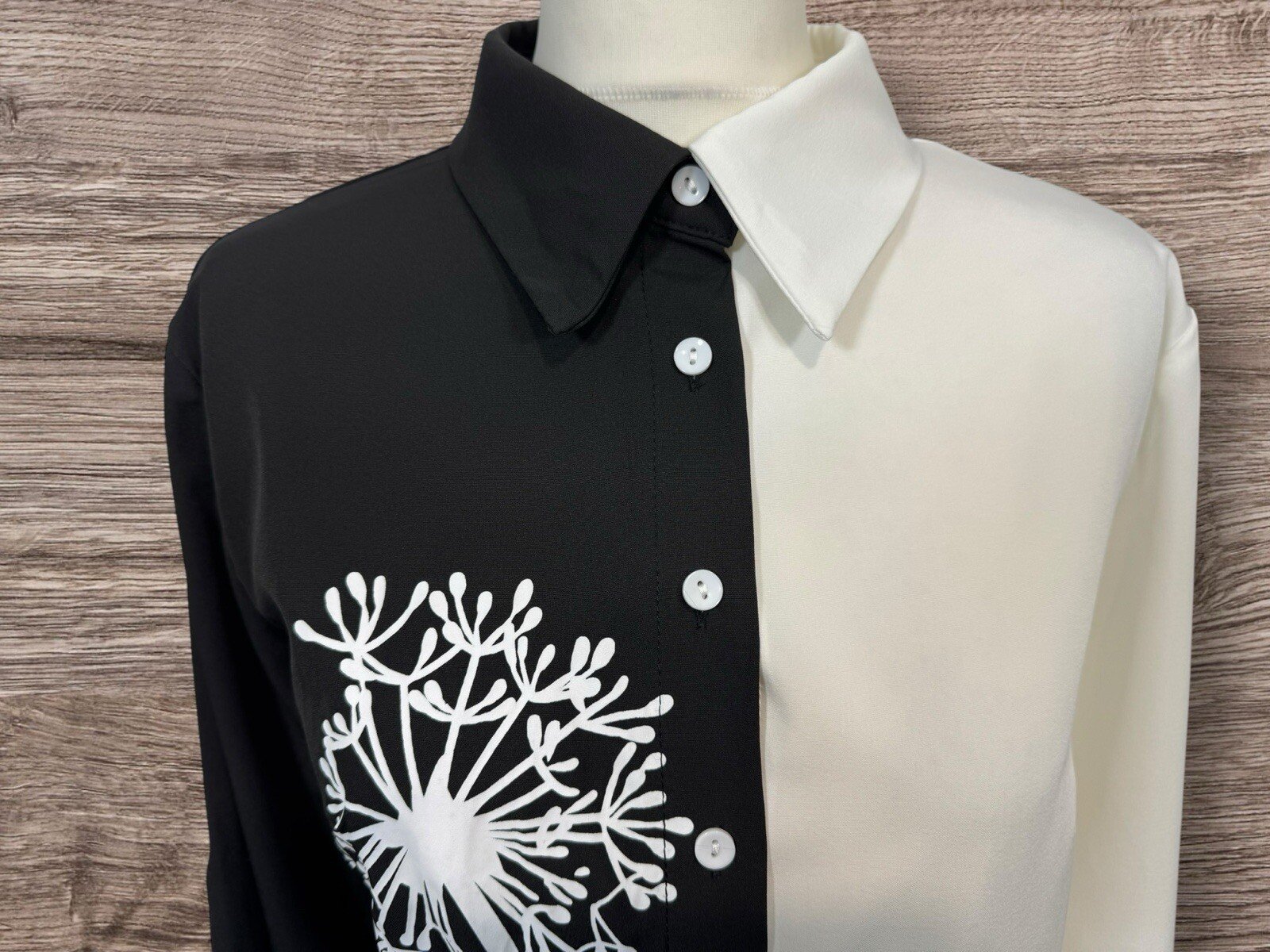 Shein Curve Blouse Front Floral Motif Size XL