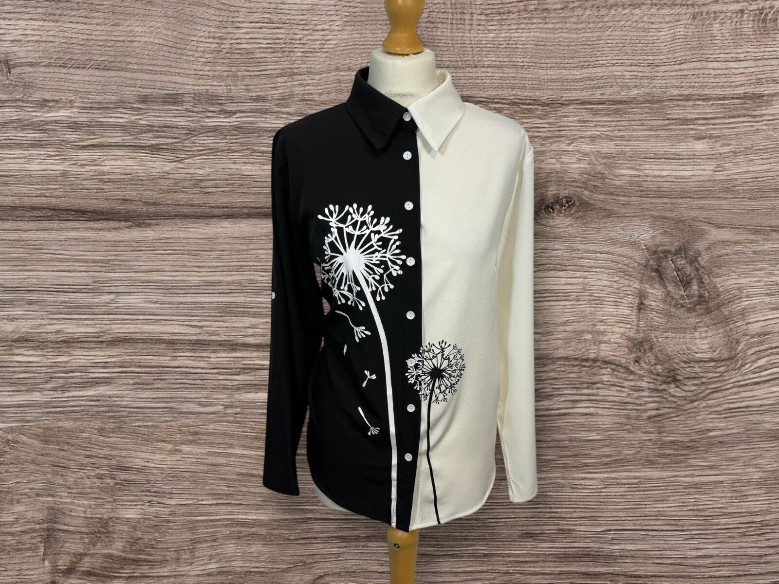 Shein Curve Blouse Front Floral Motif Size XL