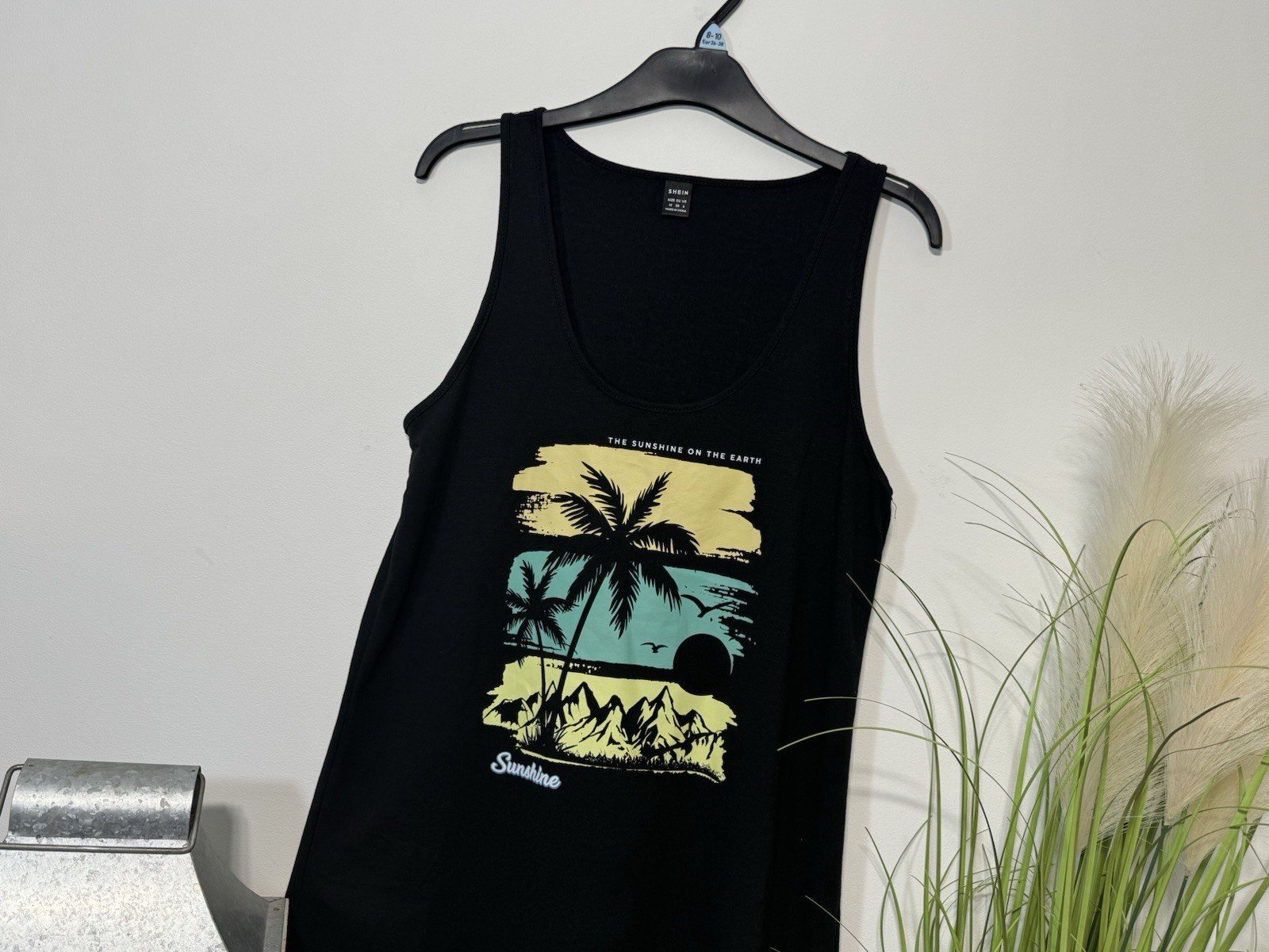 Shein Grey Graphic Sundress Size 12