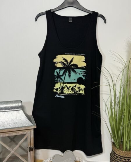 Shein Grey Graphic Sundress Size 12