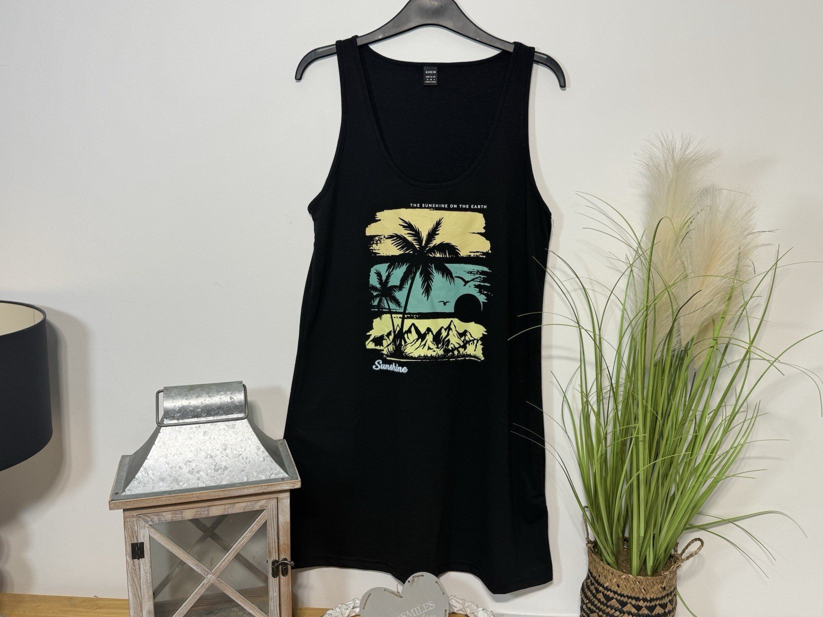 Shein Grey Graphic Sundress Size 12