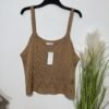 Taupe Acrylic Knit Strap Top Size XL