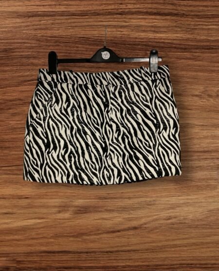 TopShop Black White Zebra Print lined Skirt Front Pockets Feature Rear Pockets12