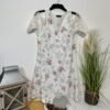 White Floral A-line Drop Shoulder Dress Size S