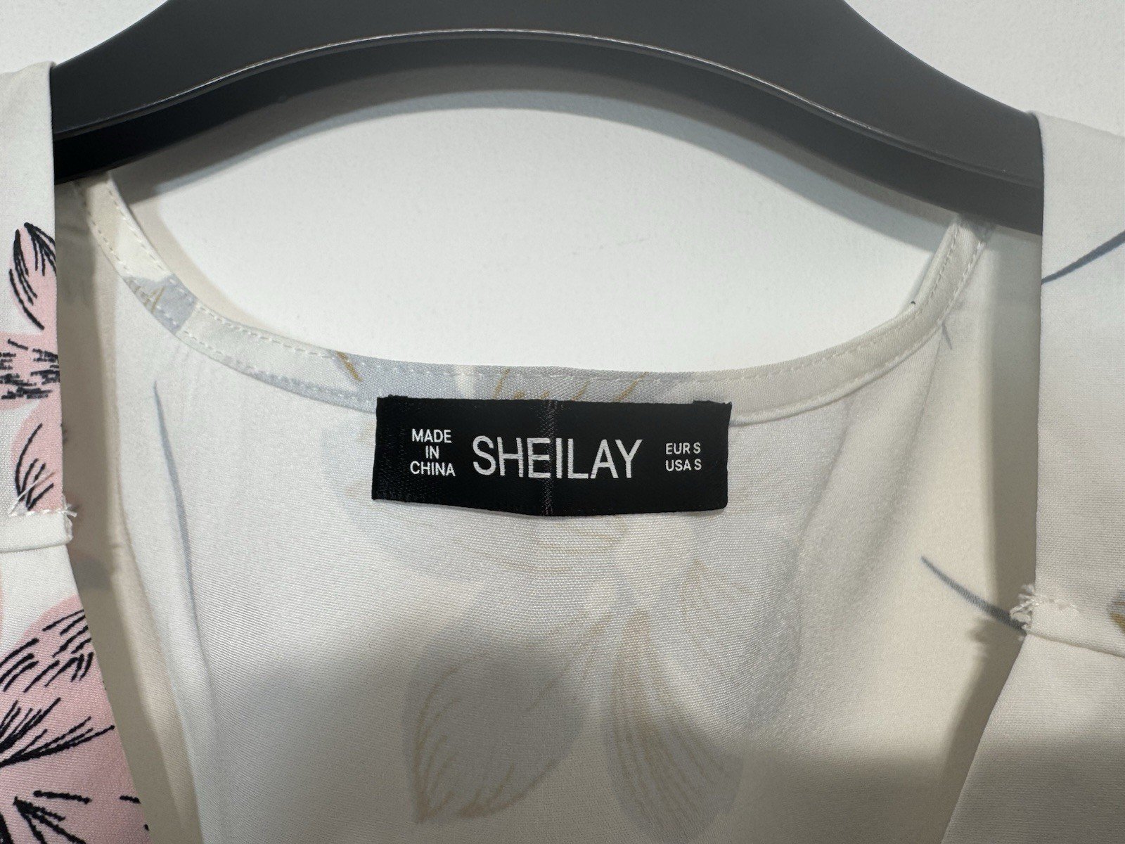 White Floral A-line Drop Shoulder Dress Size S