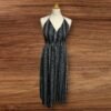 Womens Black/White Halter Neck Split Maxi Dress SizeS