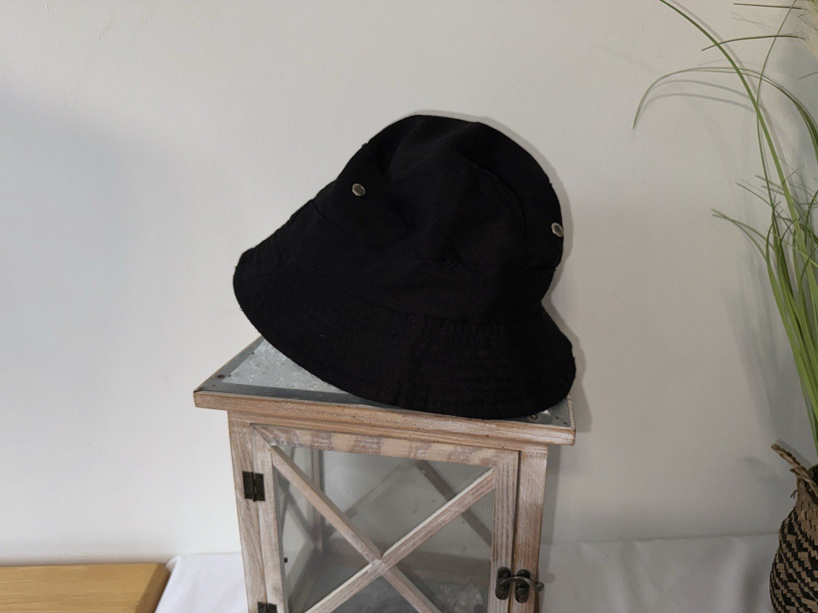 Wonderful Accessories Black Beach Cotton Blend bucket Hat Size 56-58 Cm