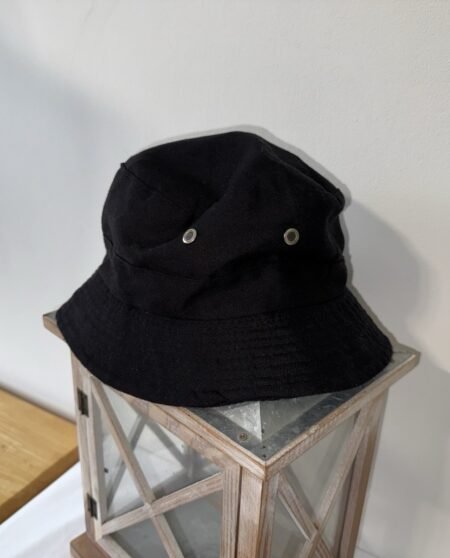 Wonderful Accessories Black Beach Cotton Blend bucket Hat Size 56-58 Cm