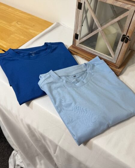 2 PACK ROYAL & SKY BLUE REGULAR FIT T-SHIRTS SIZE XL