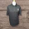 Atlas For Men Black Polo Cotton Shirt Chest Motif Short Sleeve Collared Size 2XL