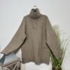 Beige Fleck Chunky Knit 1/4 Zip High Neck Jumper Size M