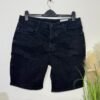 Black Denim Distressed Look Button Close Shorts W36