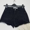 Black Raw Edge High Waisted Denim Shorts Size 8